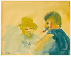 Das Bild Glückliches Paar Unterhaltung von Emil Nolde