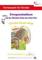 Veranstaltungsplakat Zwergenschmökern