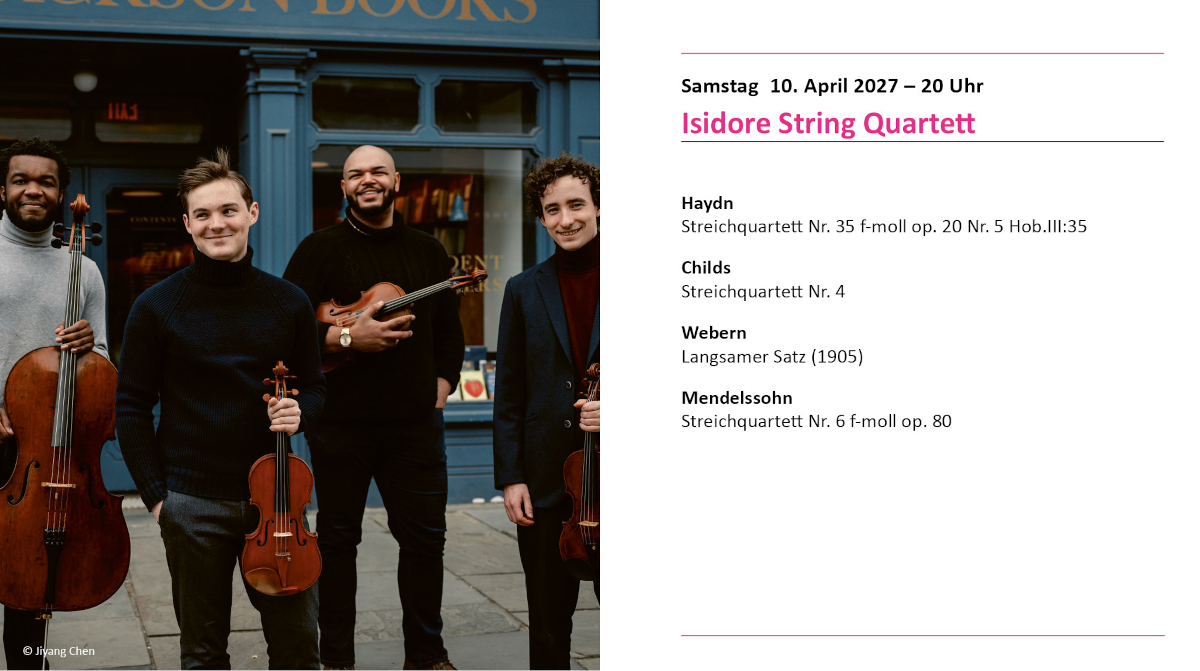 Isidore String Quartet mit Instrumenten